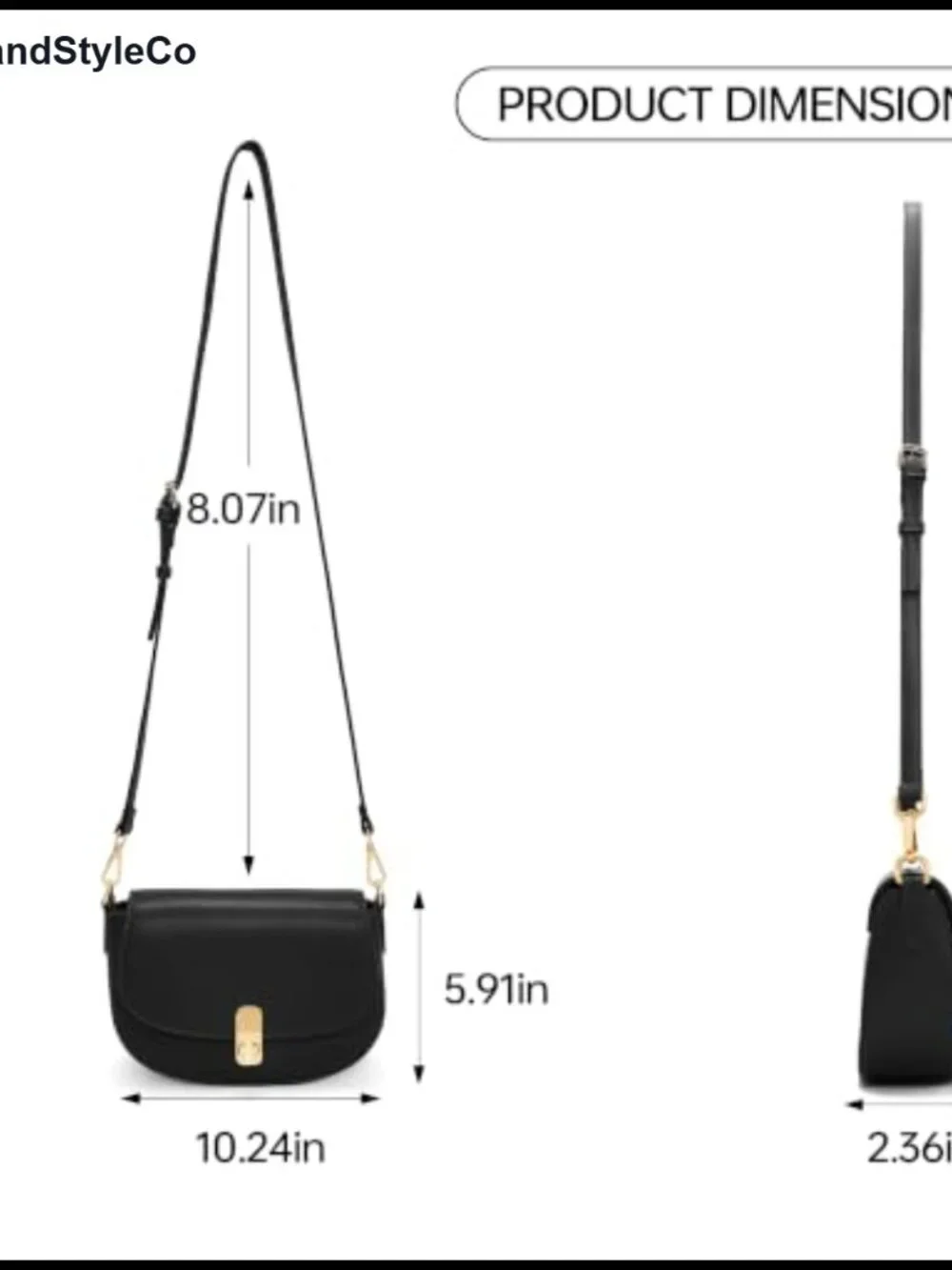 Vegan PU Leather Small Saddle Crossbody Bag with Adjustable Long Strap